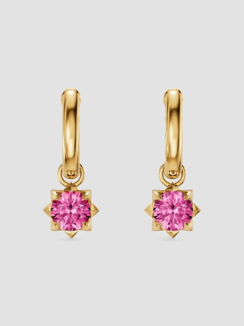 DAVID YURMAN Women's Petite Pave Stone Drop Earrings in 18K Yellow Gold - Pink Sapphire