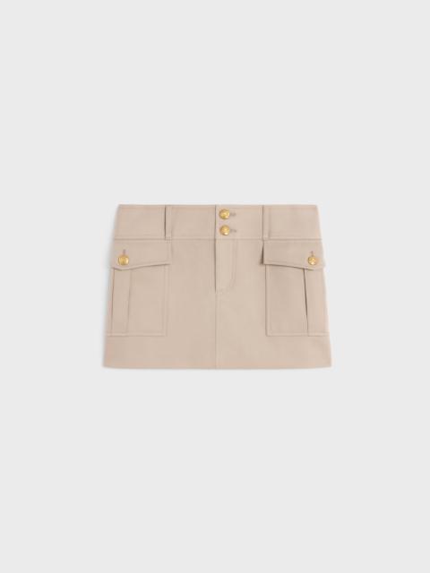 CELINE military trapeze skirt in diagonal wool