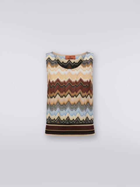 Missoni Viscose chevron tank top with lurex