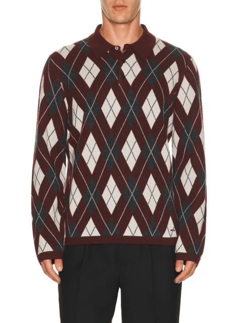 SIMKHAI Callum Cashmere Argyle Polo
