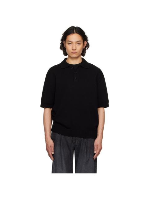 SOLID HOMME Black Knit Polo