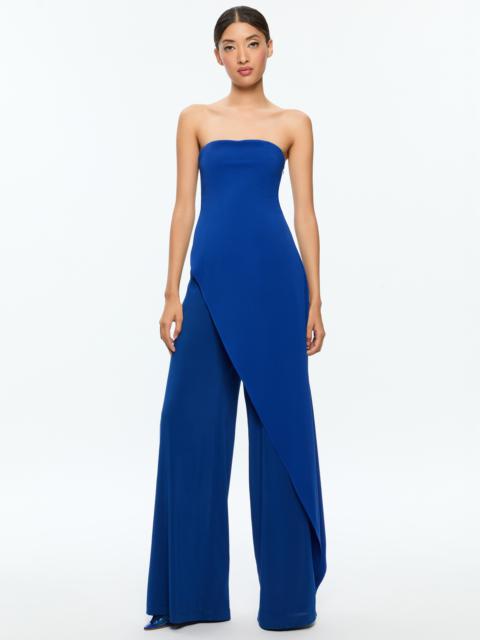 Alice + Olivia ALONDRA STRAPLESS ASYMMYETRIC JUMPSUIT