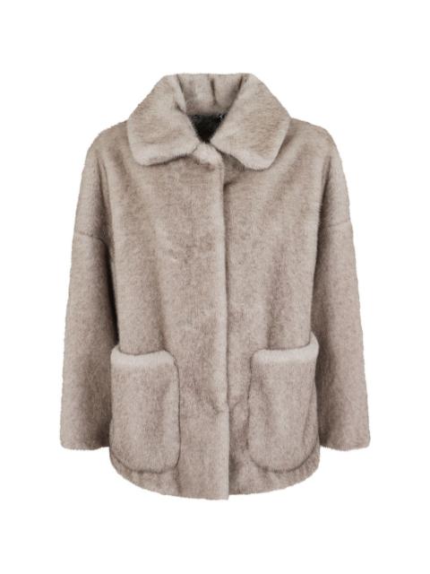 Herno faux-fur patch-pocket jacket