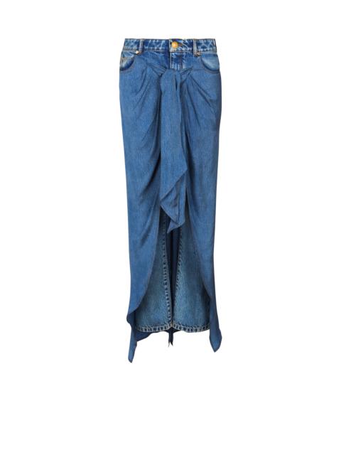 Balmain Denim jeans with draped skirt