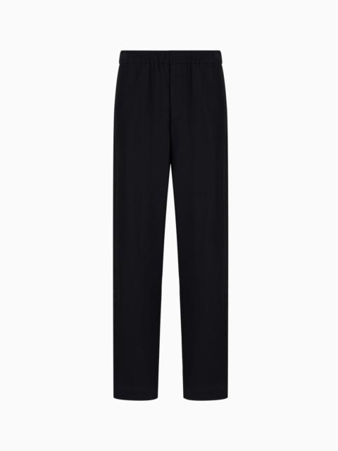 GIORGIO ARMANI 기술적인 와플 flat-front 바지