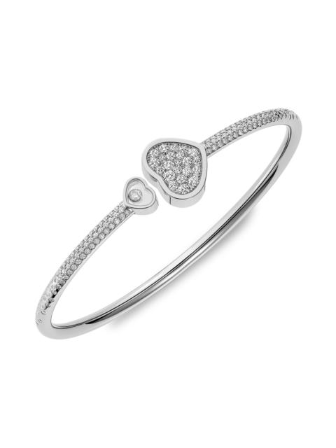 Chopard Women's Happy Hearts 18K White Gold & 1.01 TCW Diamond Bangle Bracelet
