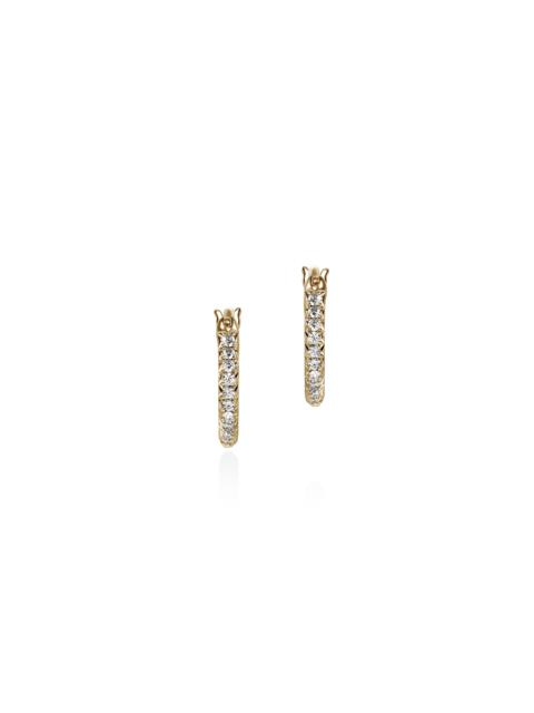 JOHN HARDY JH Essential Pavé Hoop Earring, Gold, Diamonds, 13MM