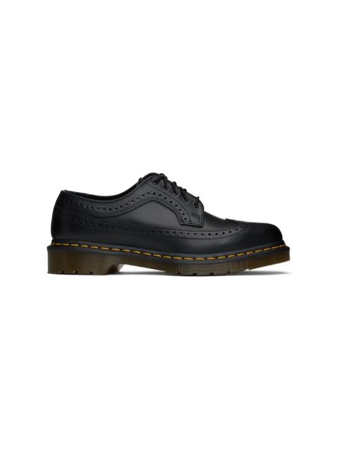 Dr. Martens Black 3989 Yellow Stitch Smooth Brogue Derbys