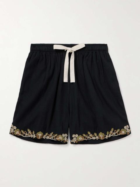 KARTIK RESEARCH Embellished Cotton Drawstring Shorts