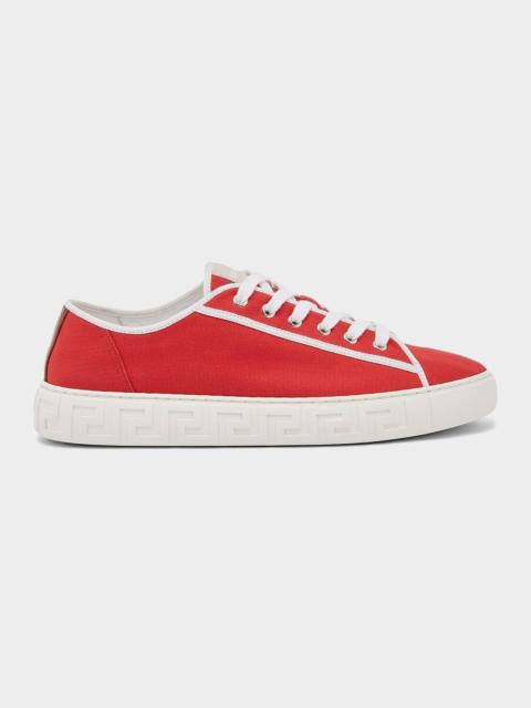 VERSACE JEANS COUTURE Men & apos;s Greca Canvas Sneakers