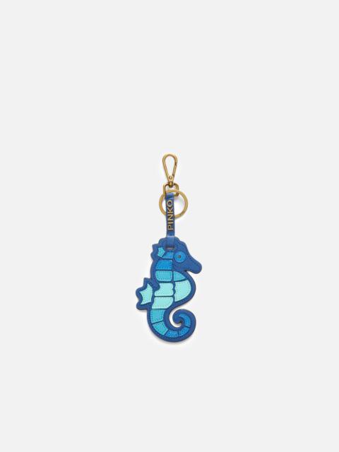 PINKO BLUE FAUX LEATHER SEAHORSE CHARM