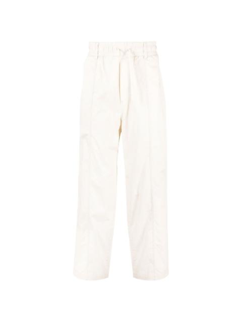 panelled drawstring cotton track pants