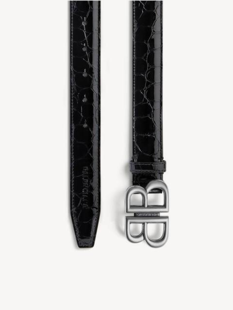 BALENCIAGA Women's Monaco Belt Crocodile Embossed in Black