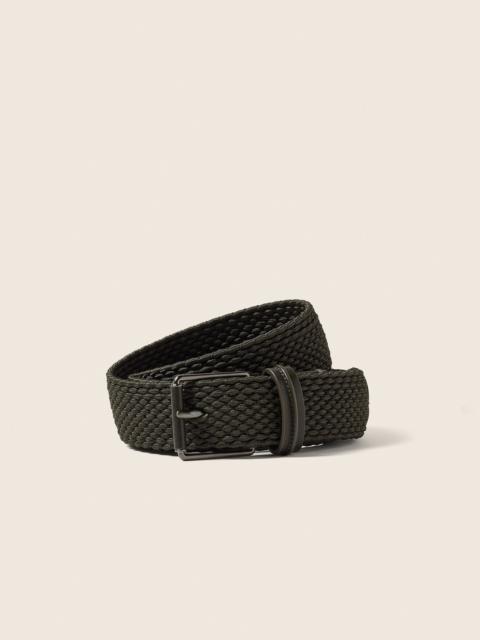 ZEGNA DARK OLIVE GREEN RAYON BELT