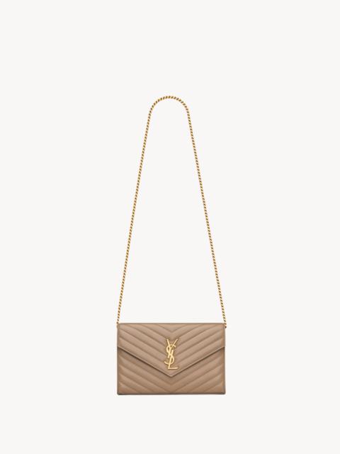 SAINT LAURENT CASSANDRE CHAIN WALLET IN LAMBSKIN