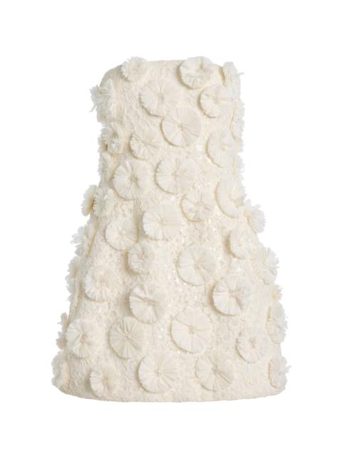 SIMKHAI Holland Floral Raffia Bustier Mini Dress white
