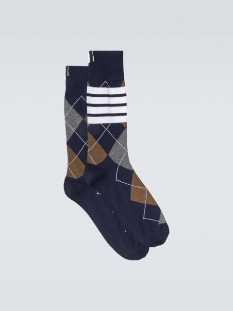Thom Browne Printed cotton-blend socks