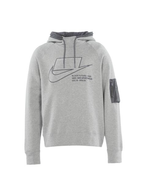 Nike Sportswear logo Printing Woven Pullover dark grey Gray CU3798-050