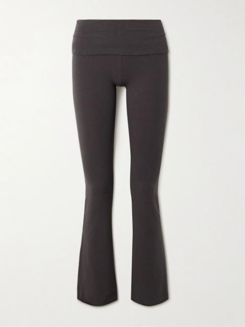 SKIMS Stretch-cotton jersey foldover pants - Iron Dark gray