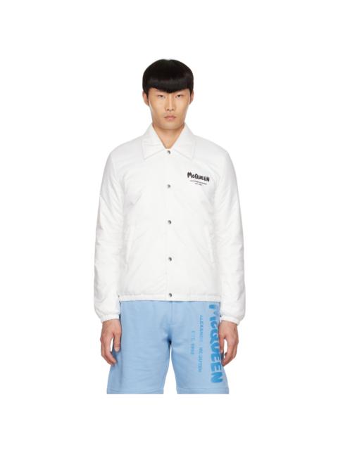 Alexander McQueen White Graffiti Jacket