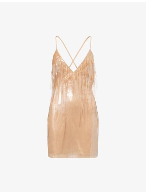 David Koma Cami Sequin-Embellished Tulle Mini Dress