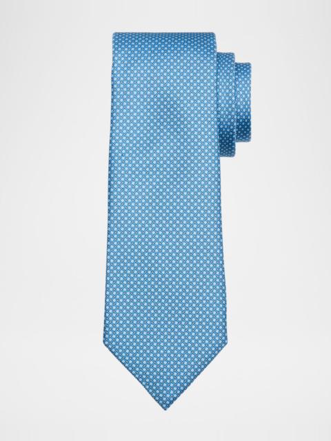 ZEGNA Men's Geometric Lattice Silk Tie