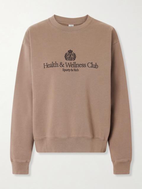 Sporty & Rich Logo-embroidered Cotton-jersey Sweatshirt