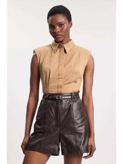 KAREN MILLEN Leather Tailored Shorts