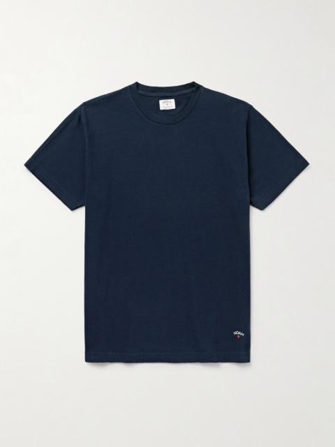 Noah Logo-Print Recycled Cotton-Jersey T-Shirt Navy