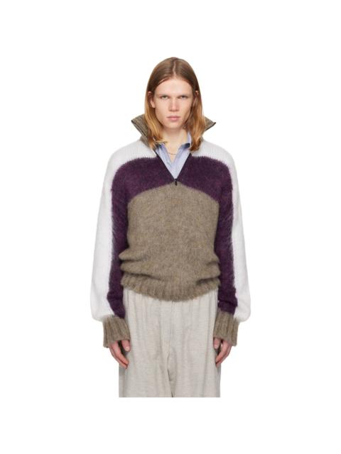 MAGLIANO Gray & Purple Sestola Knit Sweater