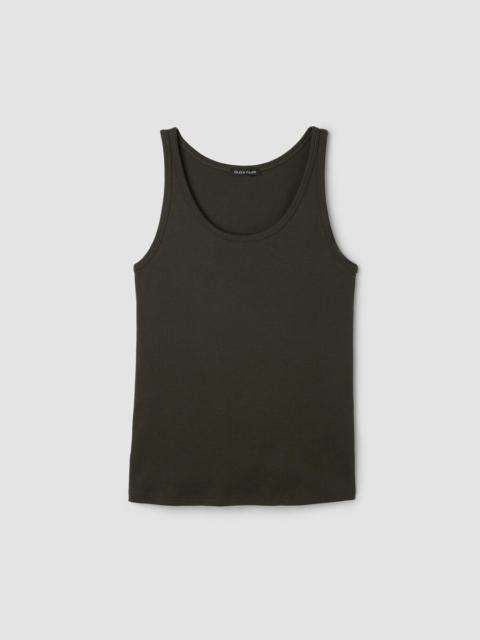 EILEEN FISHER Organic Cotton Stretch Rib Scoop Neck Tank