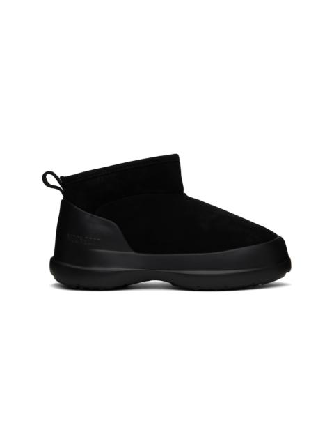MOON BOOT Black Luna Low Suede Boots