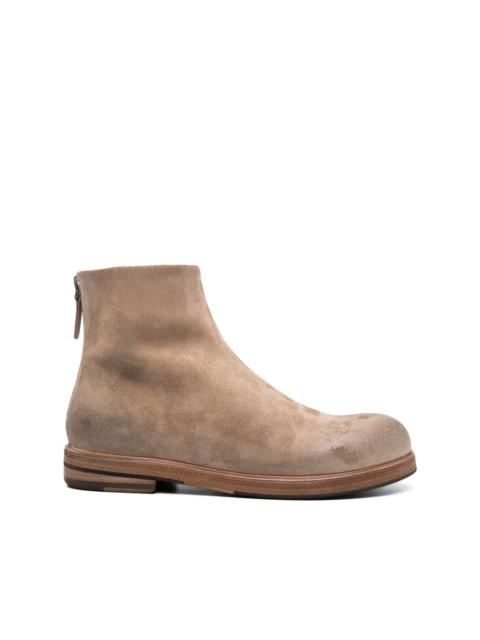 zipped suede-leather boots