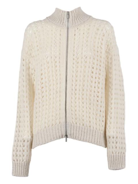 PESERICO open-knit zip-up cardigan