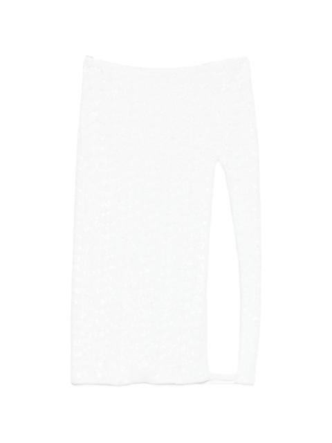Oséree Oséree Sequin-embellished Side-slit Midi Skirt