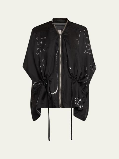 Rick Owens Sail Equation-Print Short-Sleeve Zip Jacket