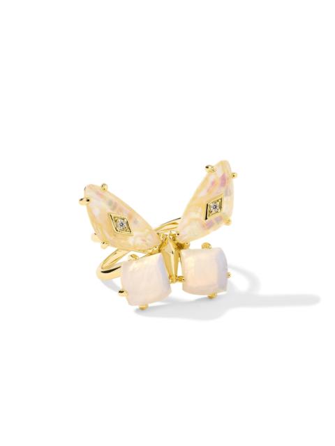 KENDRA SCOTT Bianca Butterfly Gold Cocktail Ring