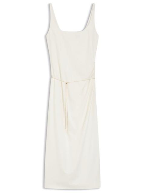 HUGO SQUARE-NECK DRESS WITH GOLDEN CHAIN BELT