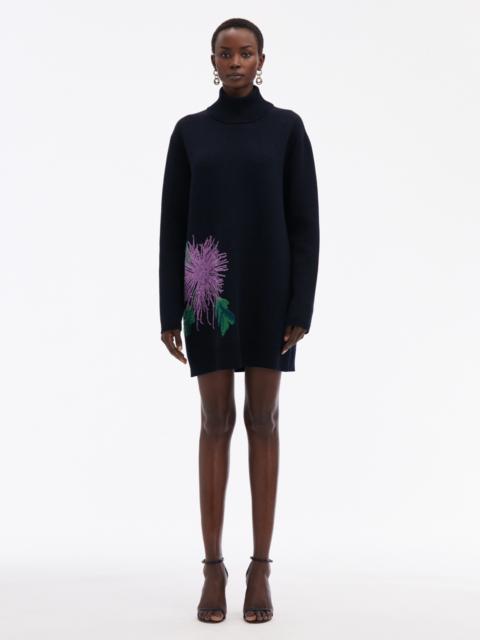 Oscar de la Renta CHRYSANTHEMUM JACQUARD TUNIC DRESS