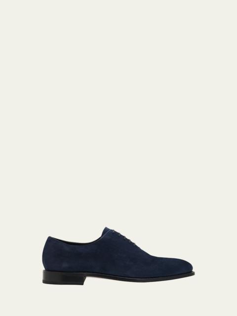 FERRAGAMO Men's Angiolo Tramezza Suede Oxfords