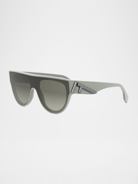 Logo  Acetate & Nylon Shield Sunglasses