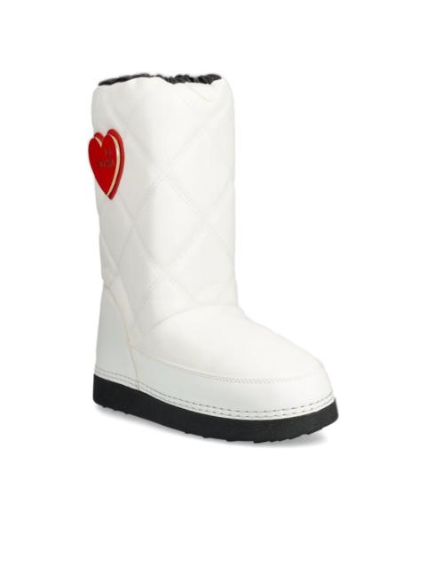 Moschino quilted heart-detail snow boots