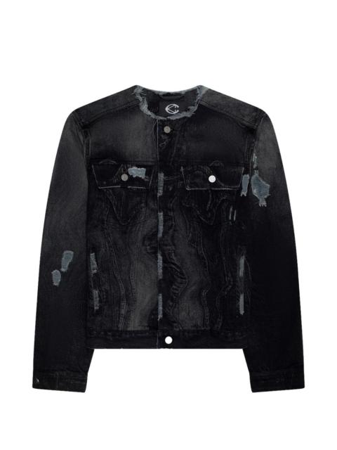 CAMPERLAB distorted-print distressed denim jacket