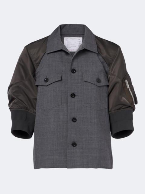 sacai Wool twill and technical jacket