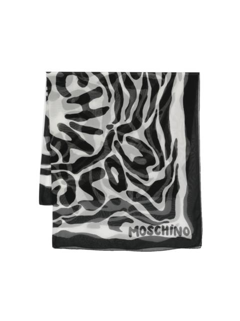 zebra-print silk scarf