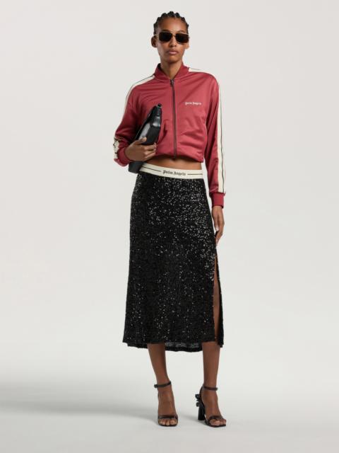 Palm Angels Logo Essential Sequins Midi Skirt