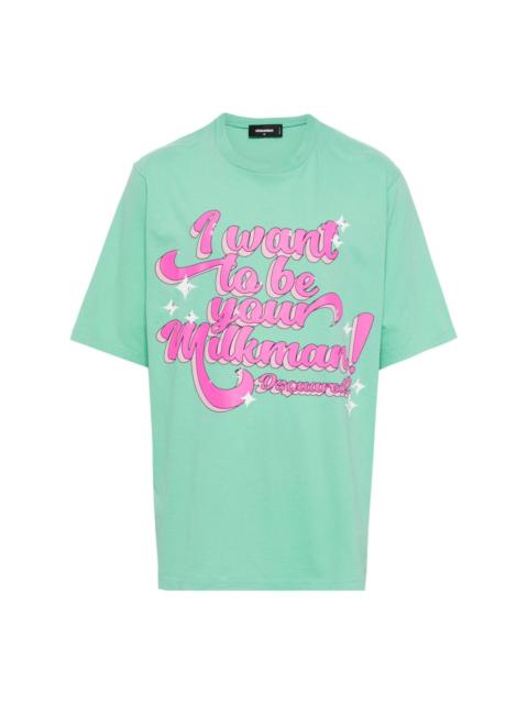 slogan-print cotton T-shirt