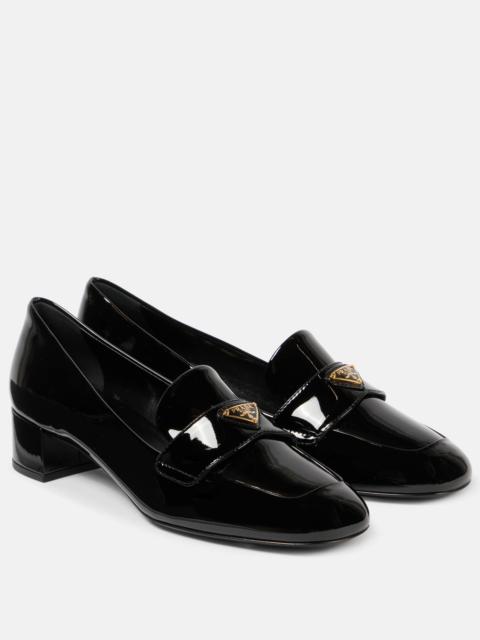 Prada Logo patent leather loafer pumps