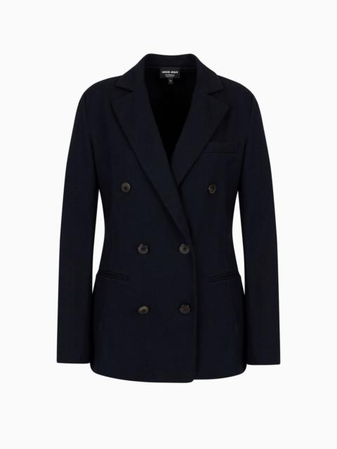 GIORGIO ARMANI Pure cashmere jersey double-breasted jacket