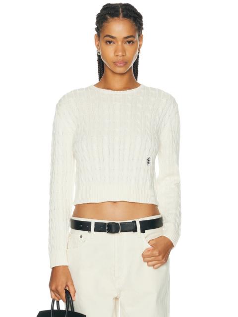 Sporty & Rich Signature Logo Cable Sweater